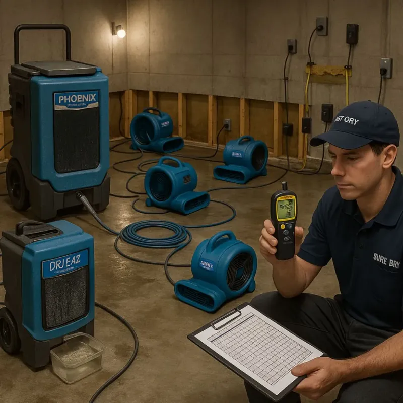 Structural Drying and Dehumidification process in Blackville, SC